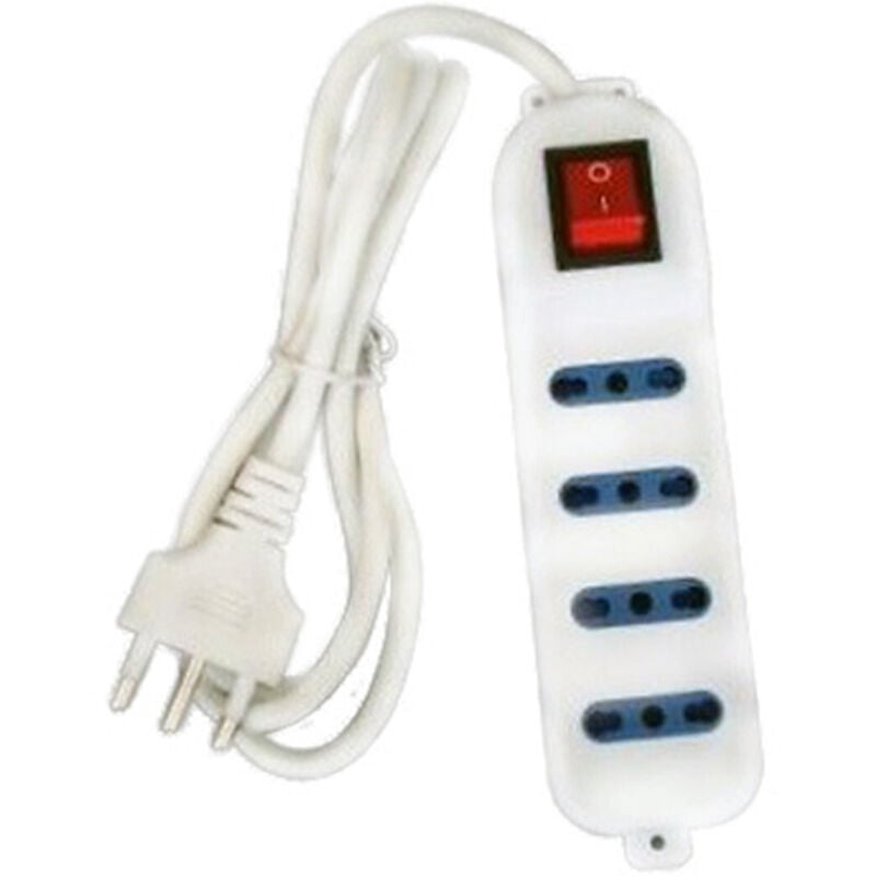 foto del prodotto multipresa scarpetta ciabatta elettrica 4 posti 10/16a bipasso con interruttore - - trade shop traesio