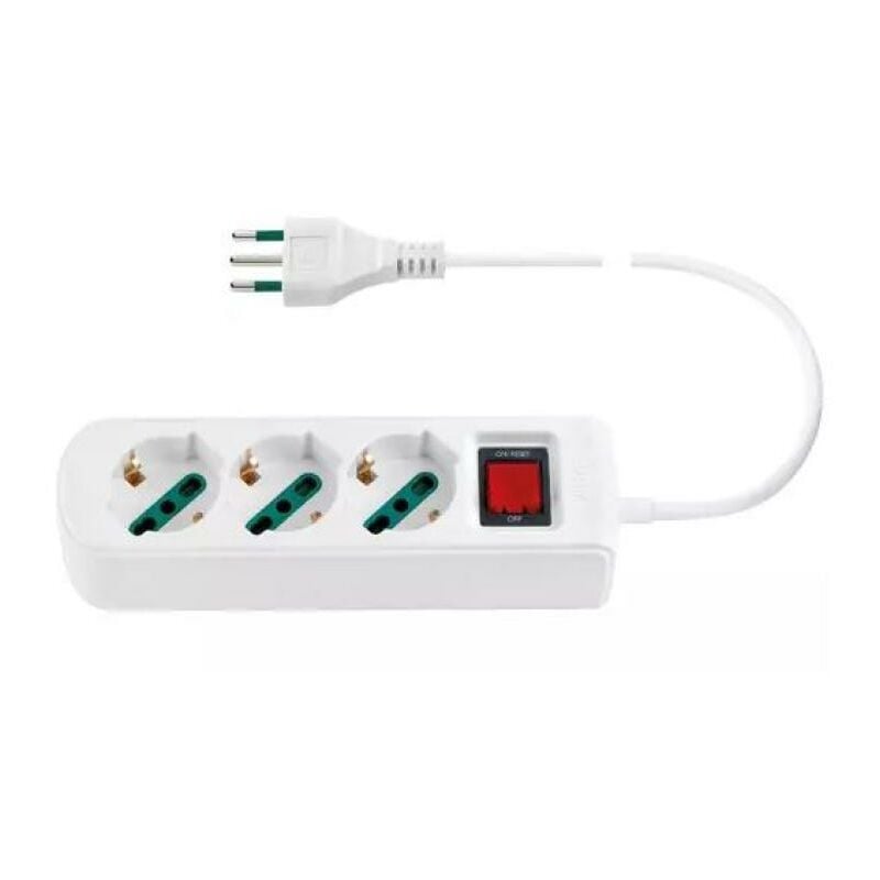 foto del prodotto multipresa vimar 3 prese universali s11 cbe bianco - 0r00637.cc.b