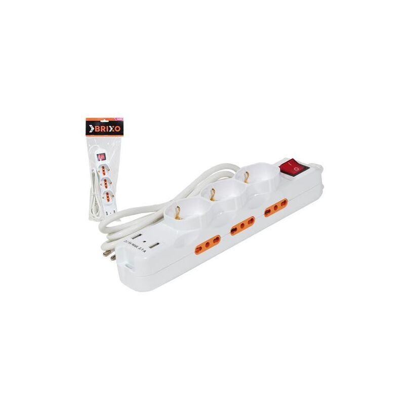 foto del prodotto multiprese brixo 9 p.ti c interr.2usb