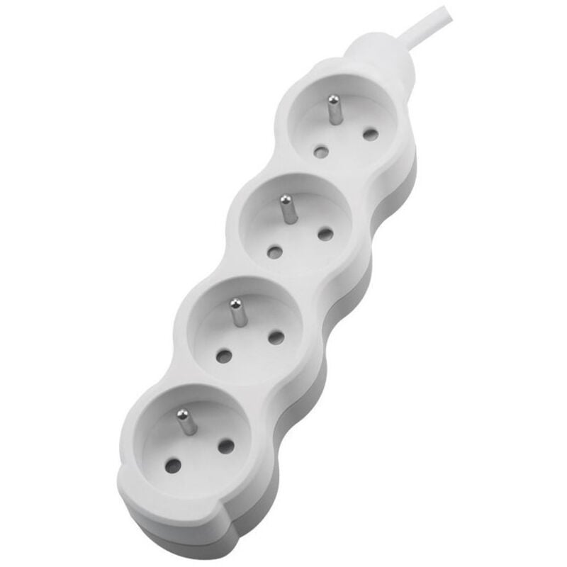 foto del prodotto multiprise 4 prese - cavo 3m - bianco - ip20 - 250v ac - sezione 1.5mm²