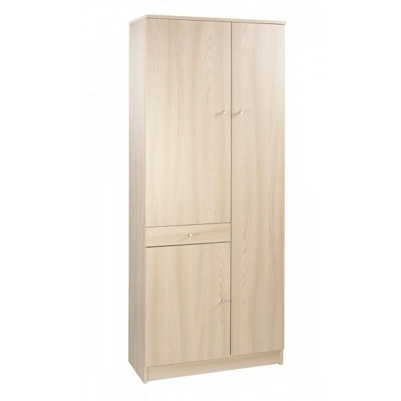 foto del prodotto multipurpose wardrobe three doors one drawer elm light 77x34x h183 cm