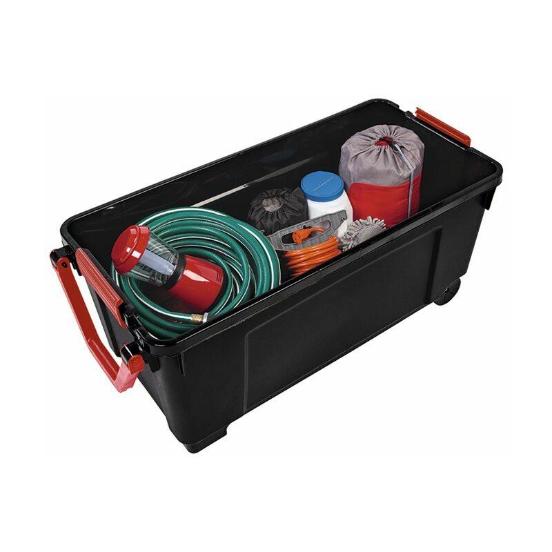 foto del prodotto multiroir scatola con ruote per organizzare iris nero rosso polipropilene 170 l 49 x 103 x 50 cm