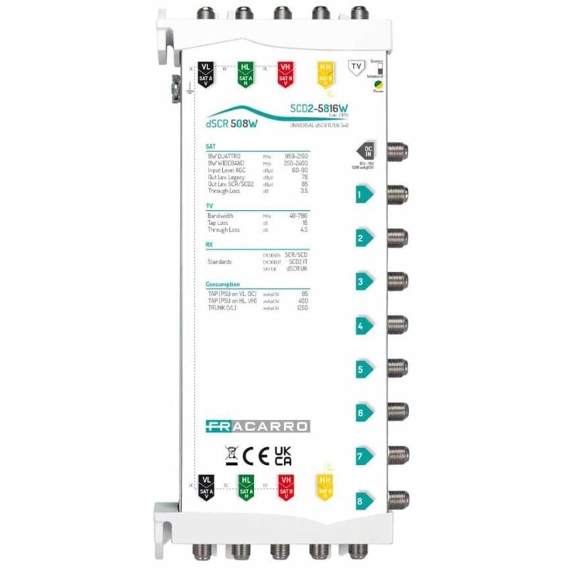 foto del prodotto multiswitch fracarro scd2 5816w 5in wb 8out 271179