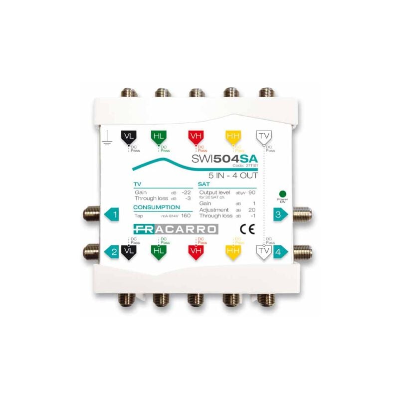 foto del prodotto multiswitch in cascata fracarro 5 entrate 4 uscite derivate 271161