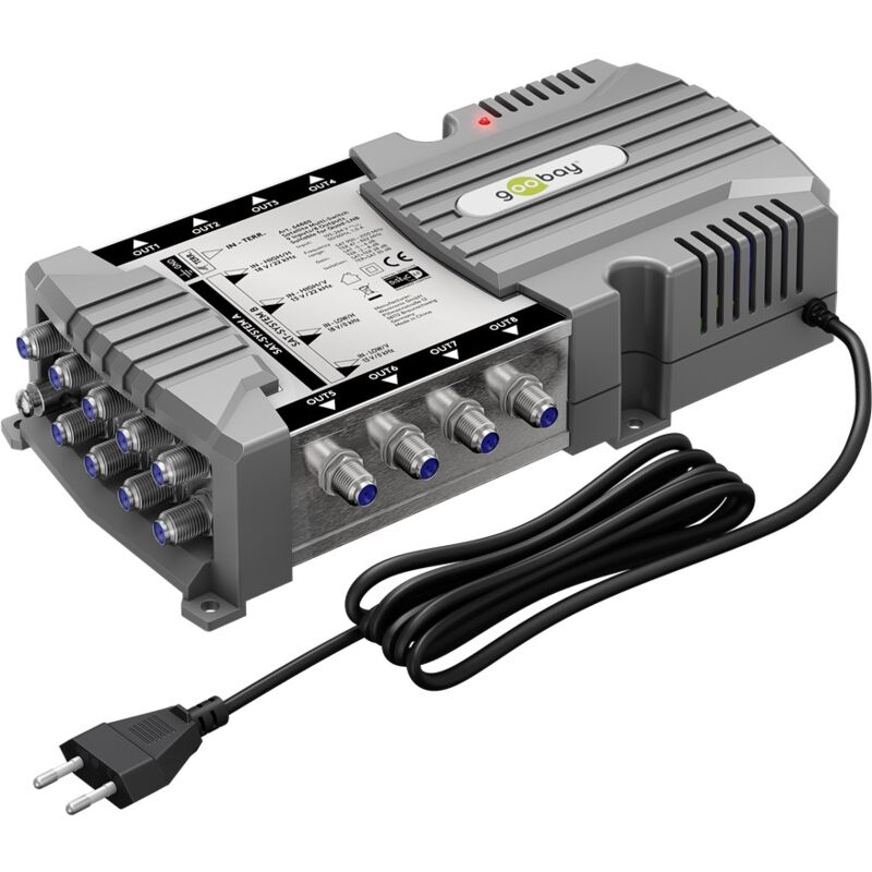 foto del prodotto multiswitch sat 9 ingressi 8 uscite, distributore per max. 8 utenti da due satelliti.