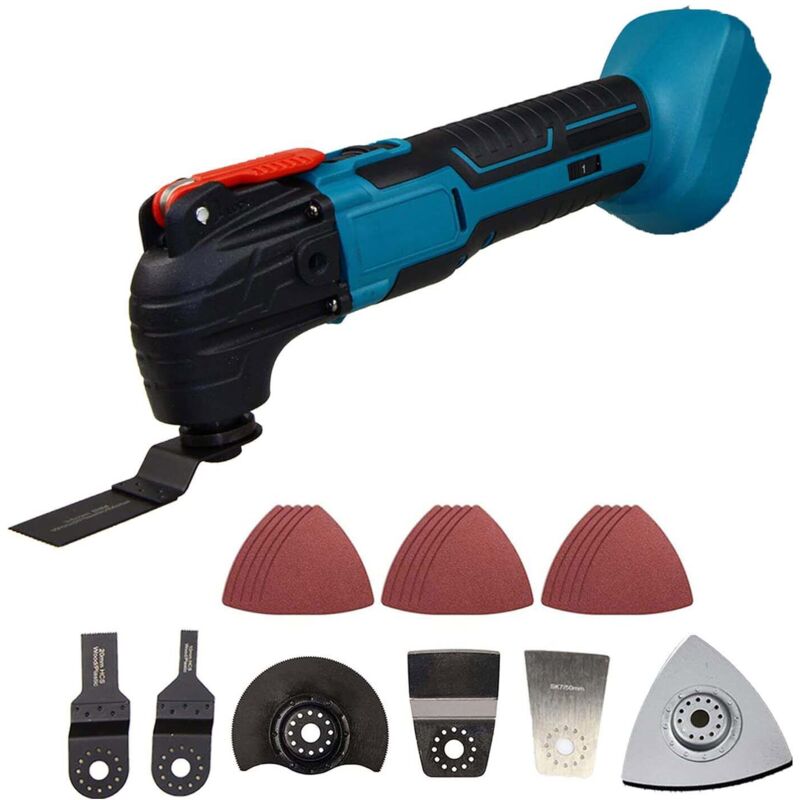 foto del prodotto multiutensile oscillante a batteria, utensili multifunzione brushless 18v 6 velocit diverse, set di accessori 22 senza batteria , compatibile con