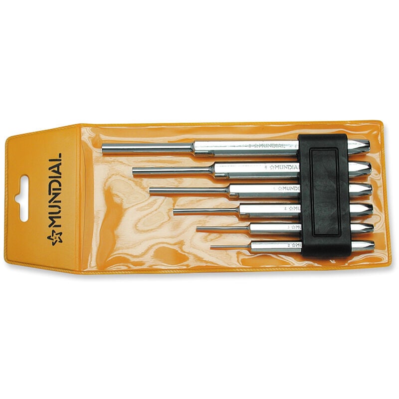 foto del prodotto mundial serie set 6pz cacciaspine punzoni bulini per meccanici 2 3 4 5 6 8mm