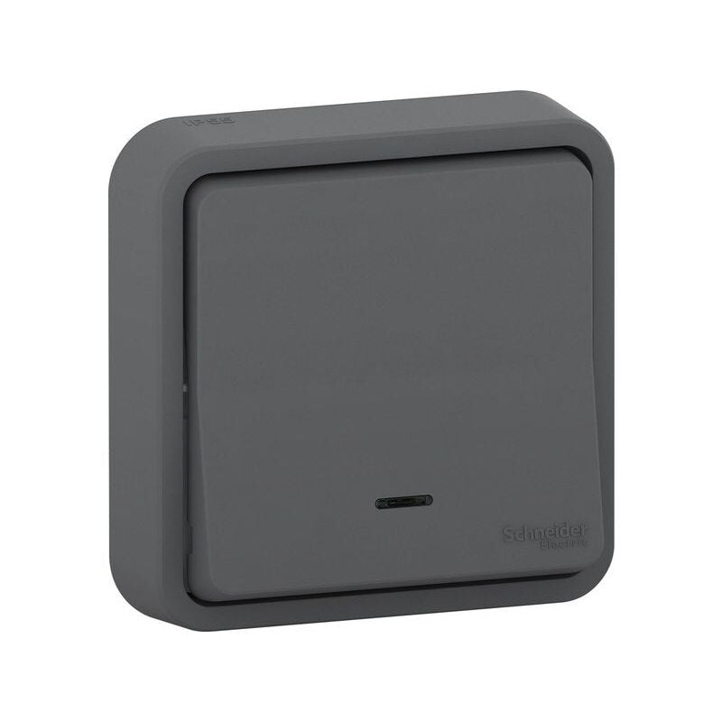 foto del prodotto mureva styl pulsante luminoso impermeabile completo, schneider electric, antracite schneider electric