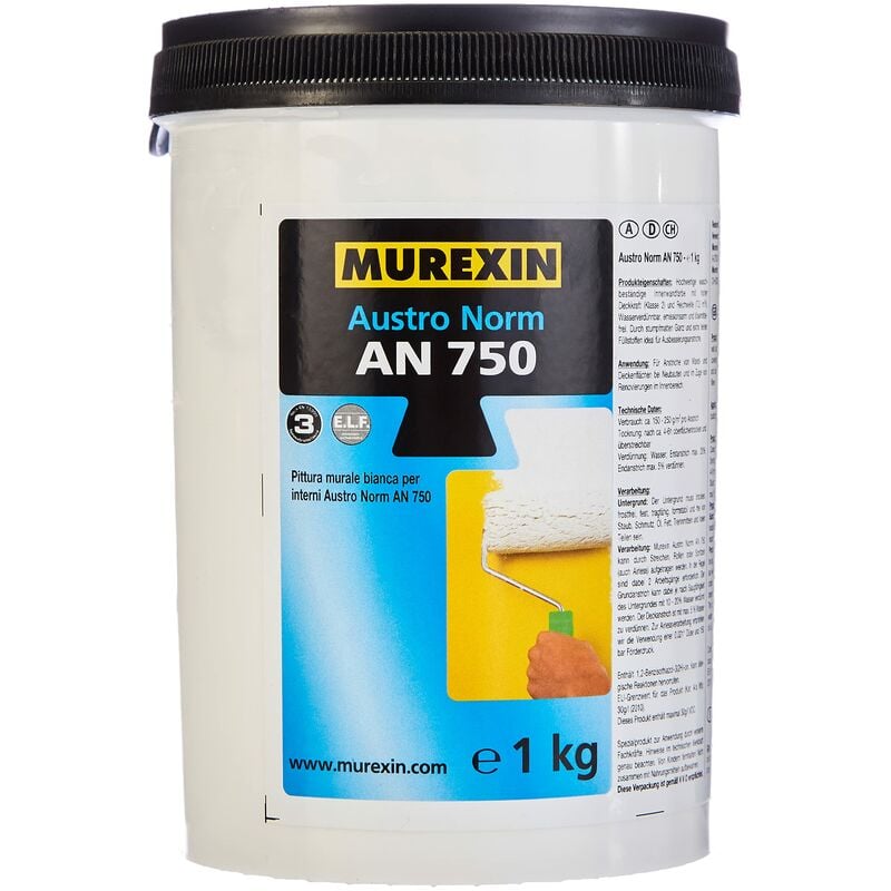 foto del prodotto murexin an 750 pittura bianca per interni, 1 kg confezione da 1 
