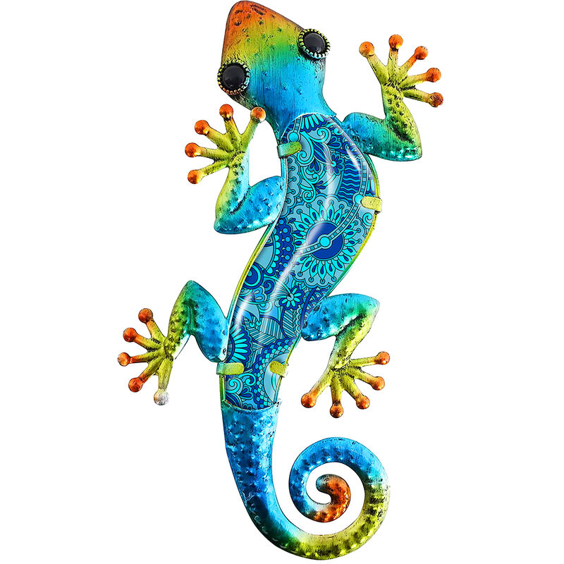 foto del prodotto muro adorno garden parete blu giardino lagarto 19x39x1cm 30198 signes grimalt