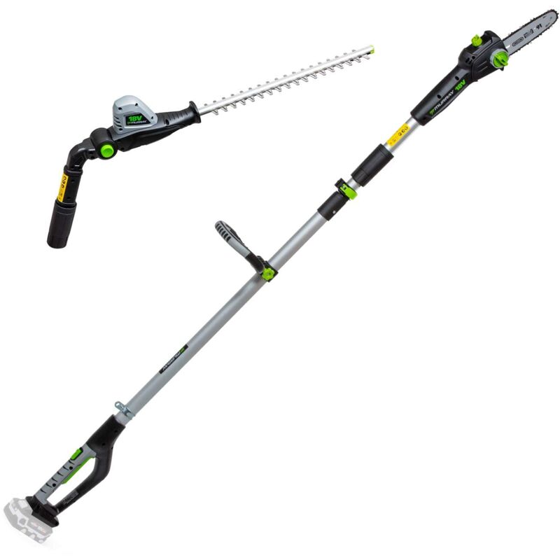foto del prodotto murray 1697223 potatore telescopico a batteria da 18 v agli ioni di litio da 20 cm e tagliasiepi da 41 cm, solo corpo, tubo telescopico, senza
