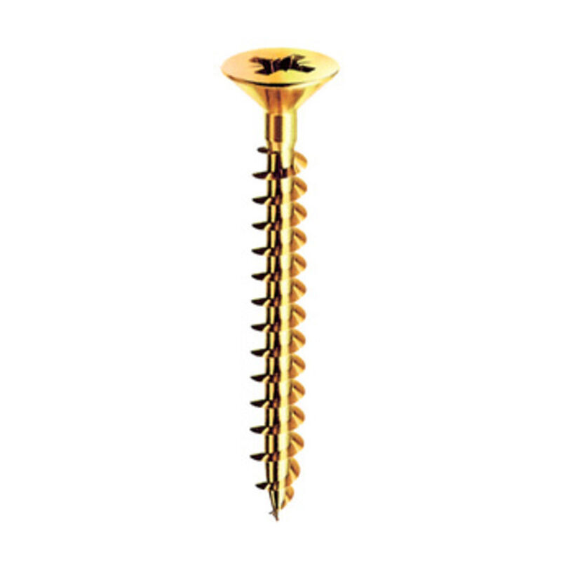 foto del prodotto mustad vite truciolare testa svasata piana 5 x 60mm ottonata panelvit. prezzo per 100 pezzi.