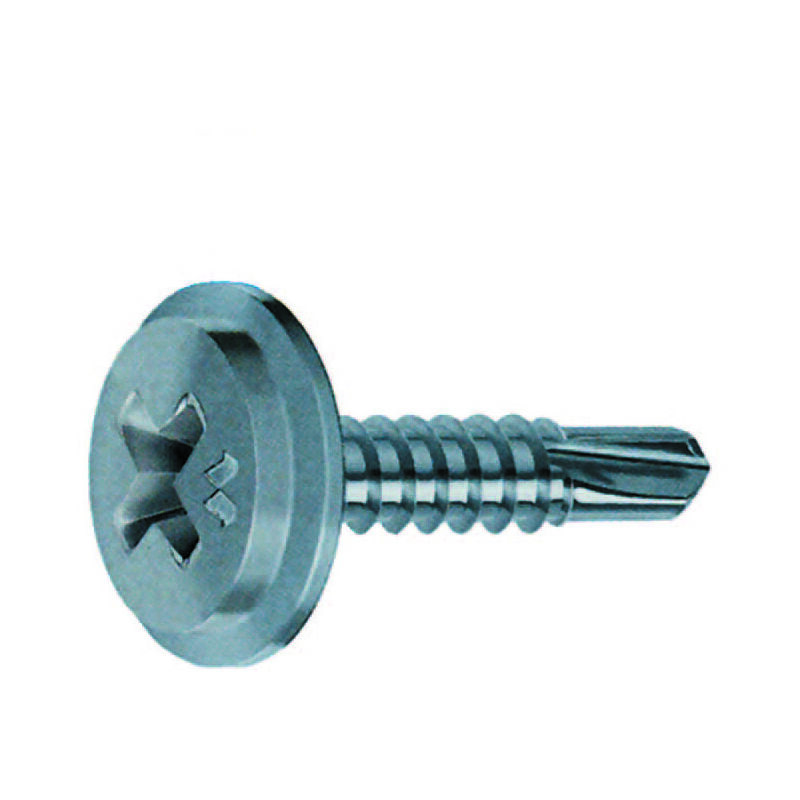 foto del prodotto mustad viti autoperforanti testa piatta e larga acciaio zincato bianco mm.4,2x16