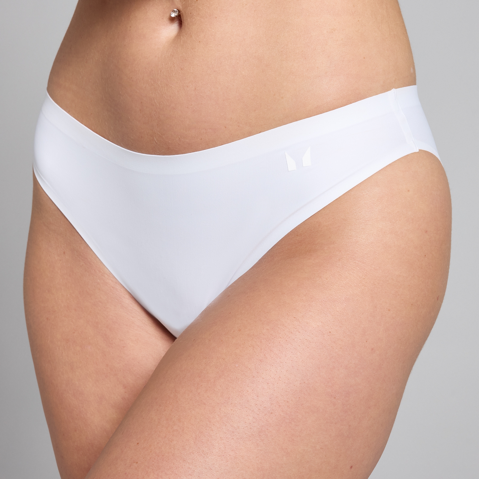 foto del prodotto mutandine bikini a vita media a taglio laser mp da donna confezione da 3 bianco xs