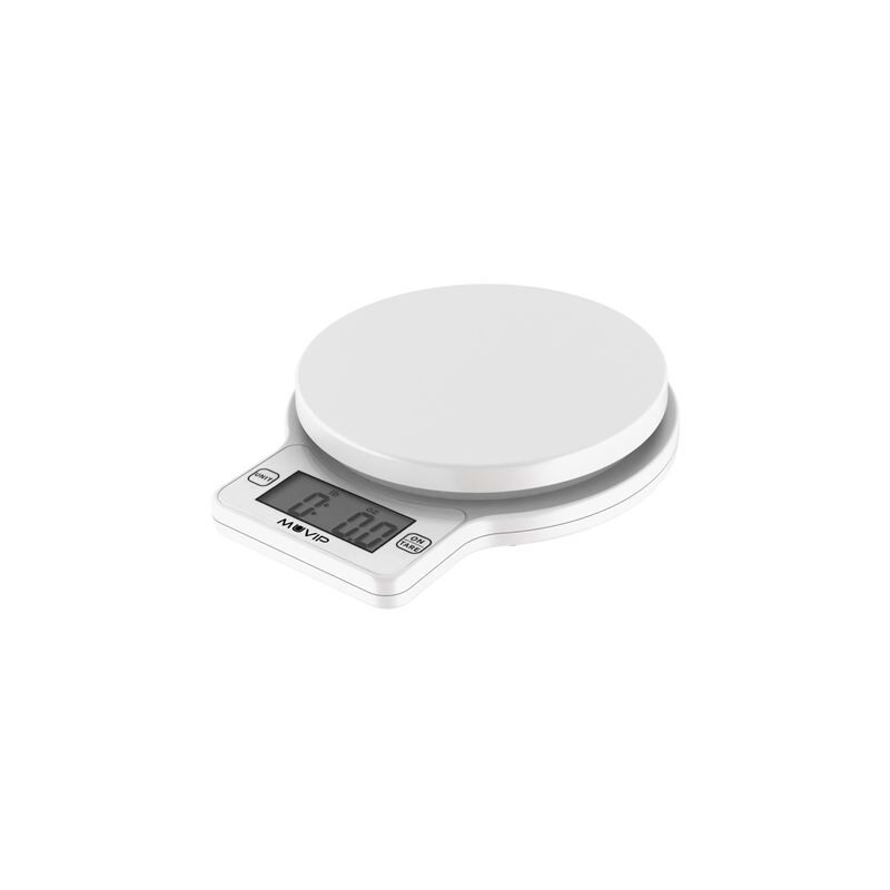 foto del prodotto muvip bilancia digitale da cucina rotonda sensore ad alta precisione spegnimento automatico peso massimo 5kg