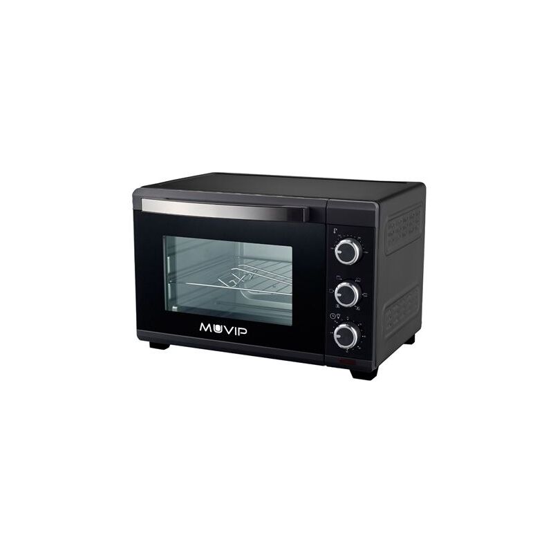 foto del prodotto muvip forno 1600w 25l regolatore di temperatura 100 230 esterno in acciaio con rivestimento selettore di tempo porta in vetro temperato