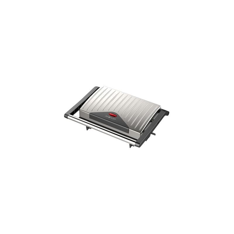 foto del prodotto muvip piastra per panini in acciaio inox 750w piastra superiore inclinabile pressione uniforme impugnatura cool touch