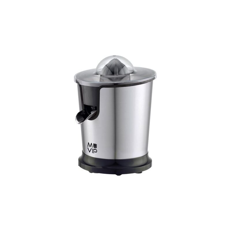 foto del prodotto muvip spremiagrumi elettrico in acciaio inox da 300w corpo e filtro in acciaio inox sistema antigoccia 2 dimensioni di coni