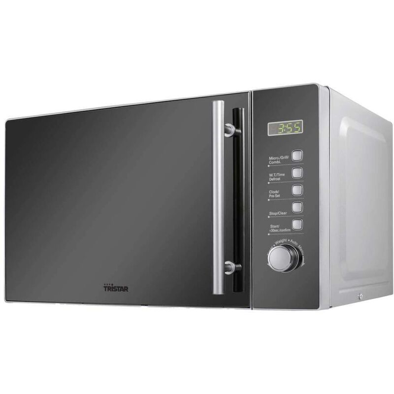foto del prodotto mw 2705 forno a microonde argento 800 w funzione timer, funzione grill, con display tristar