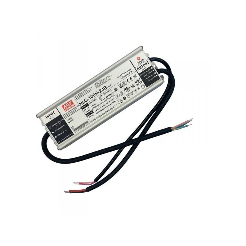 foto del prodotto mw mean well hlg 100h 24b alimentatore led driver cc cv dimmerabile 96w 24v 4a ip67 input 220v 110v