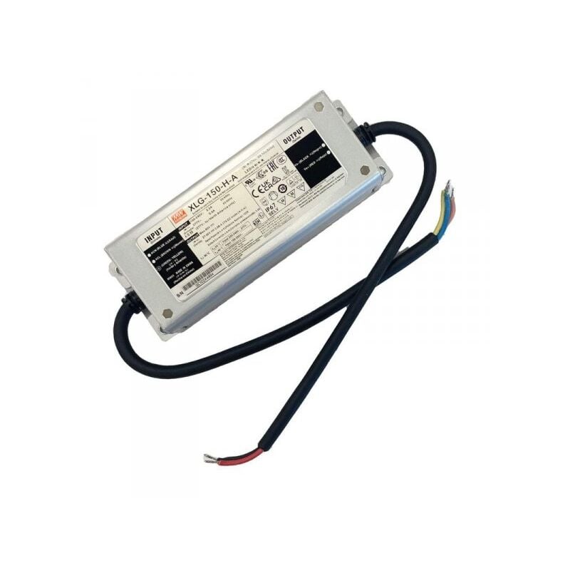 foto del prodotto mw mean well xlg-150-h-a led driver corrente costante 2800ma 27-56v 150w ip67 input 220v e 110v