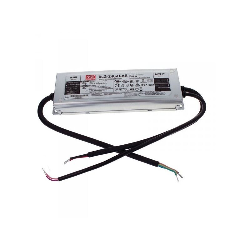 foto del prodotto mw mean well xlg 240 h ab led driver corrente costante 4900ma 27 56v 240w ip67 dimmerabile 3 in 1