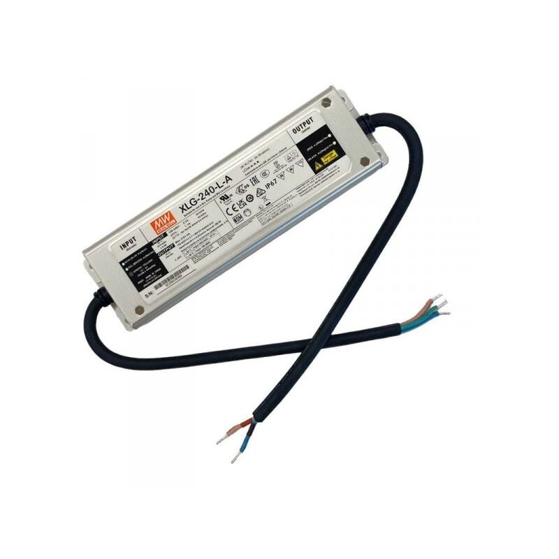 foto del prodotto mw mean well xlg-240-l-a led driver corrente costante 700ma 178-342v 240w ip67 input 220v e 110v