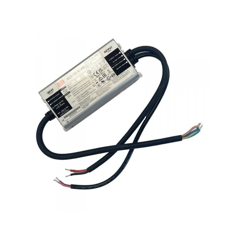 foto del prodotto mw mean well xlg-75-h-ab led driver corrente costante 1400ma 27-56v 75w ip67 dimmerabile 3 in 1