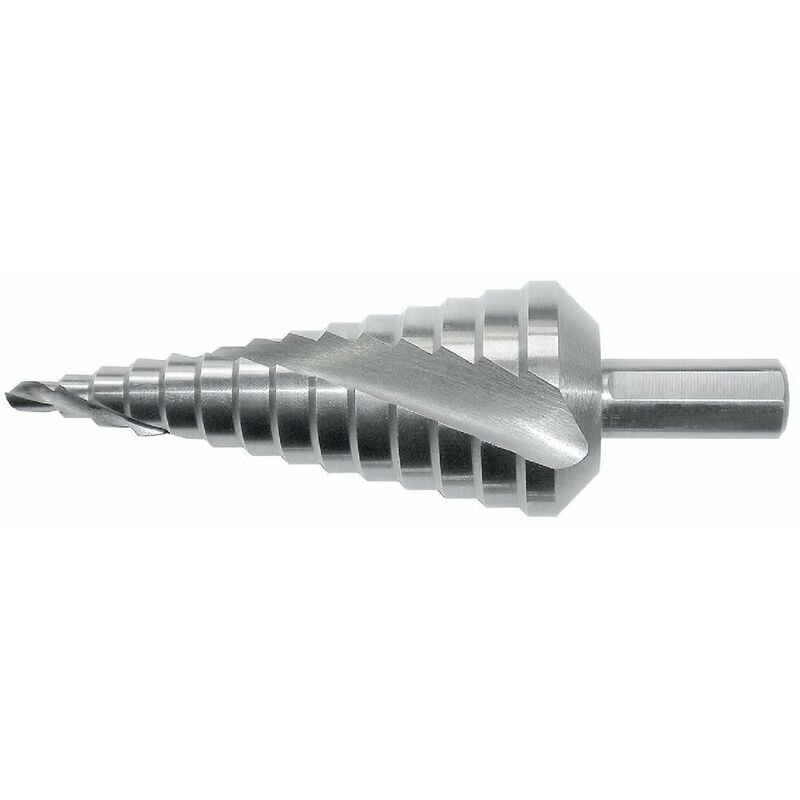 foto del prodotto mw tech fresa conica a gradini in acciaio per la foratura della lamiera con gambo di 10 mm 4 30 mm