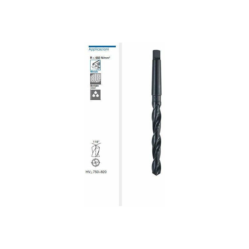 immagine 0 del prodotto mw tech krino 01025 punta punte elicoidali rullate hss codolo conico morse per ferro 25 mm 25 mm