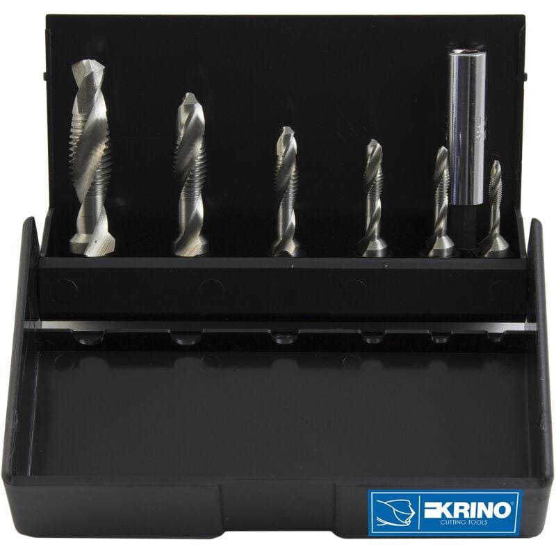 foto del prodotto mw-tech - krino 19020213 set 7 pezzi punta-maschio hss con attacco esagonale 1 4 per acciaio e metalli