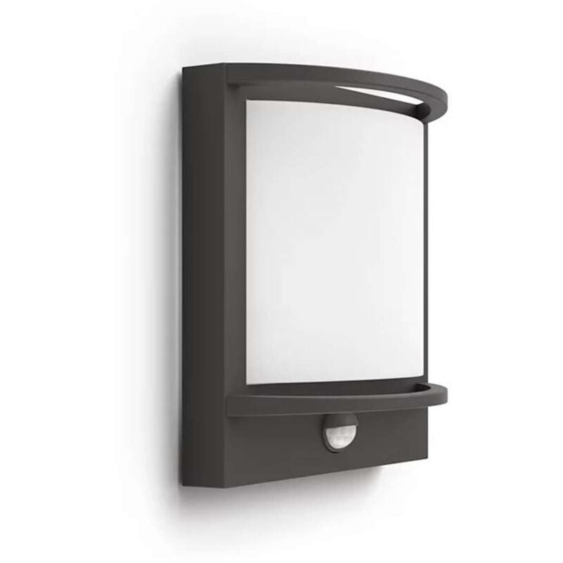 foto del prodotto mygarden dispositivo led a parete per esterni 23x19 cm, 2700 k, 12 w, con sensore, antracite 915005554501 philips
