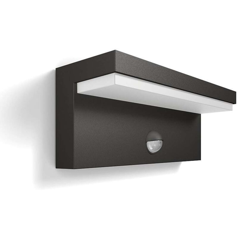 foto del prodotto mygarden lampada led a parete per esterni 22x8 cm, 4000 k, 4,5 w, con sensore, antracite 915005378402 philips