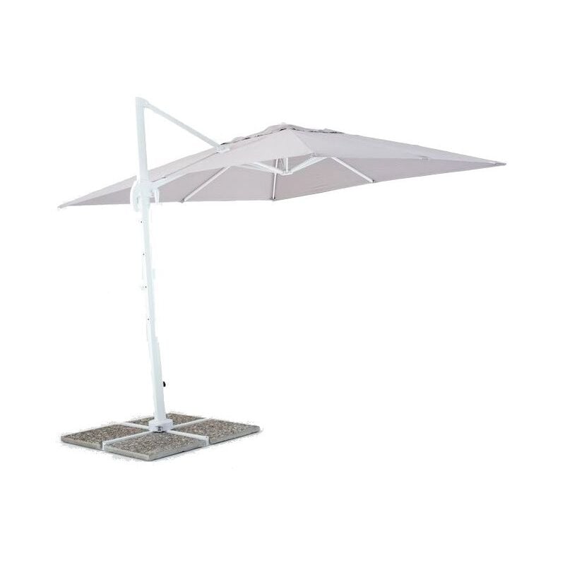 foto del prodotto mygarden ombrellone 3x3 grigio braccio laterale orientabile con manovella palo decentrato