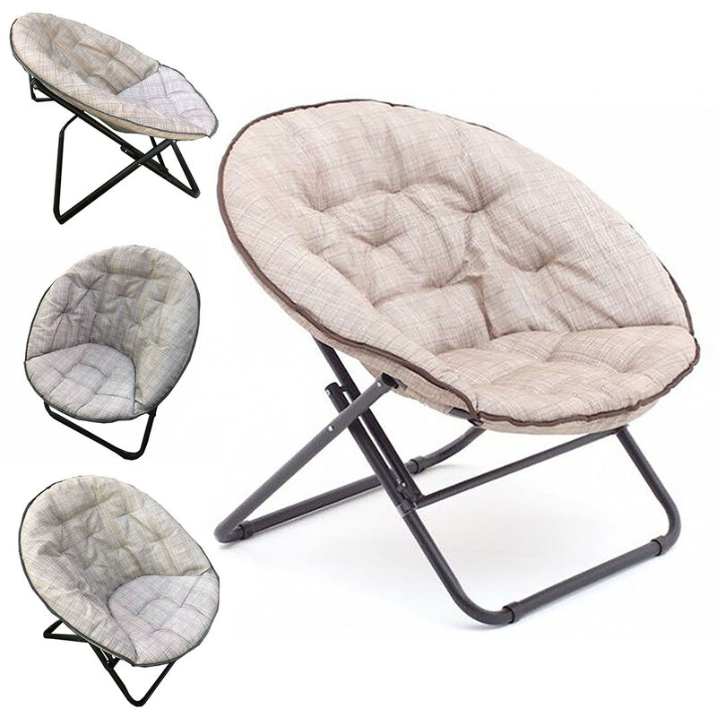 foto del prodotto mygarden poltrona relax poltroncina sedia marrone ecru comoda pieghevole 82x73x80 cm salmar papason
