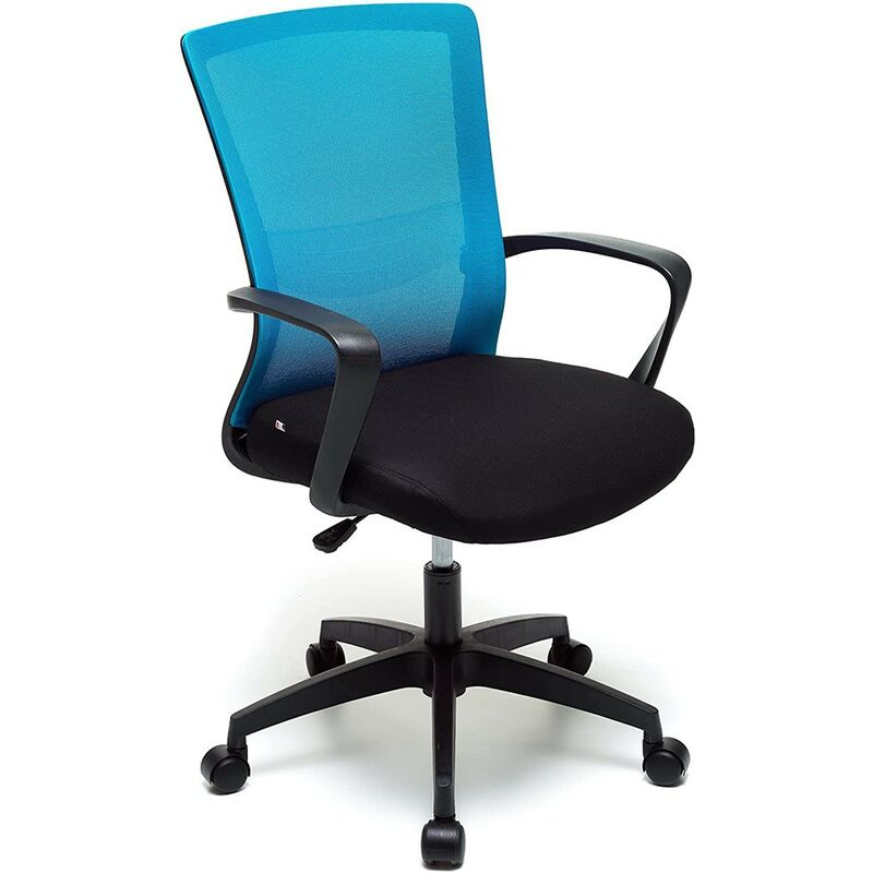 foto del prodotto myoffice poltrona da ufficio con ruote per scrivania blu con braccioli ergonomica camera