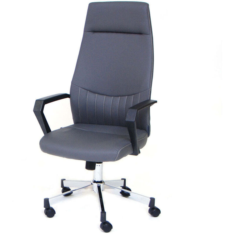 foto del prodotto myoffice - poltrona da ufficio direzionale in similpelle sake grigia