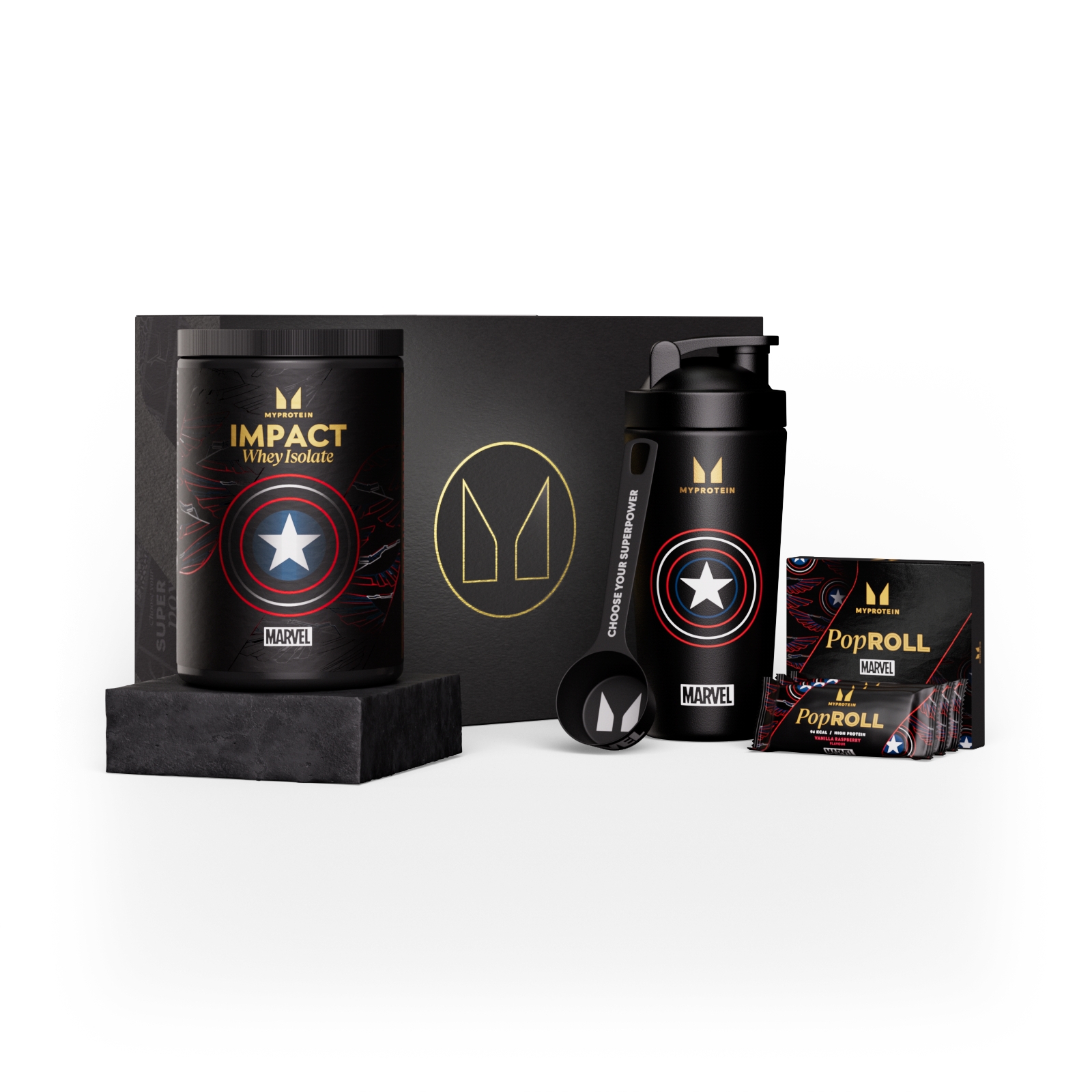 foto del prodotto myprotein x marvel confezione capitan america