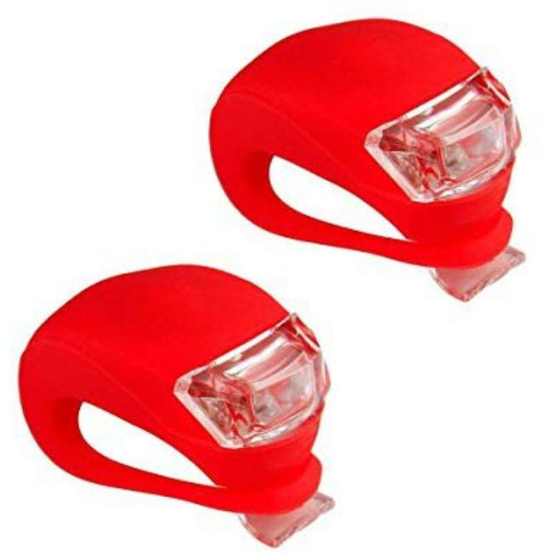 foto del prodotto n 2 faretti led in silicone universali per bici in 4 colori a scelta colore rosso