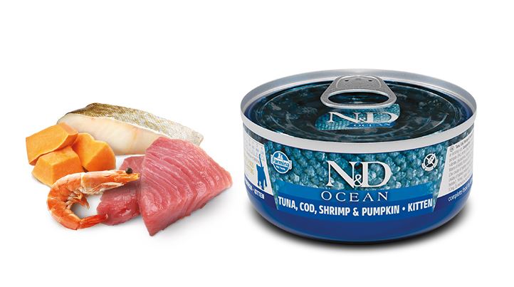 foto del prodotto n amp d cat ocean codfish amp shrimps amp pumpkin 80 g
