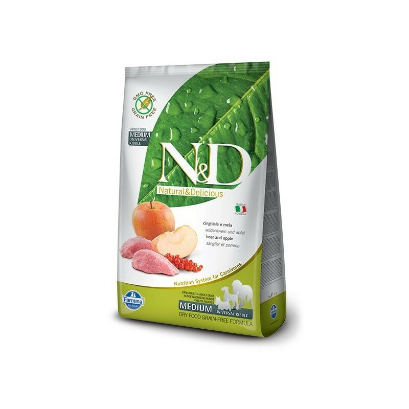 foto del prodotto n&amp;d per cane adult medium con cinghiale e mela da 2,5 kg - farmina