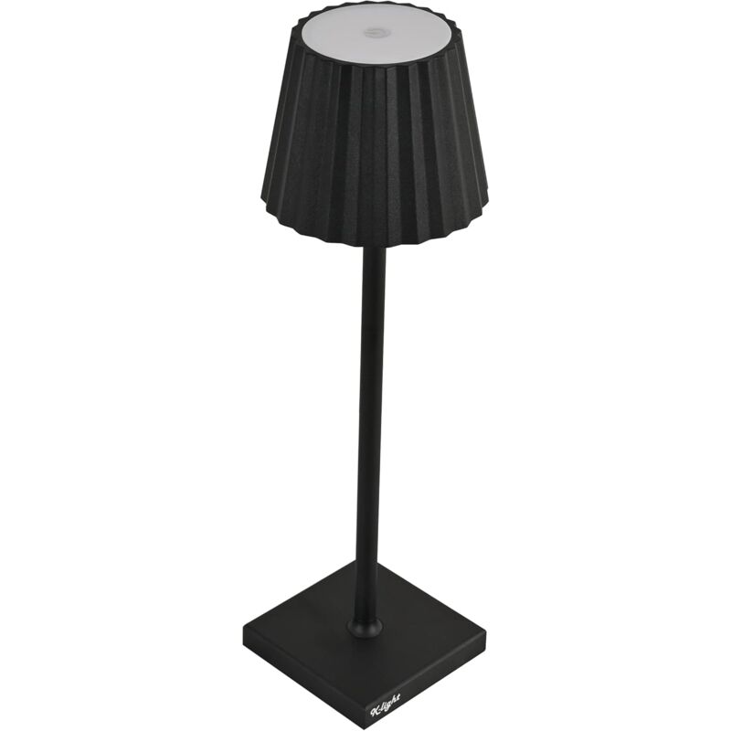 foto del prodotto n.d. king home lampada da tavolo k light in alluminio, luce bianca calda antiriflesso regolabile, nero 10x10x38h cm