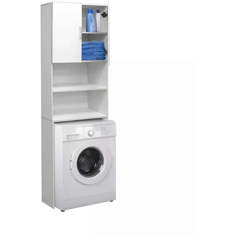 foto del prodotto n.d. mobile lavatrice salvaspazio wash colore bianco, 64x24x190 cm