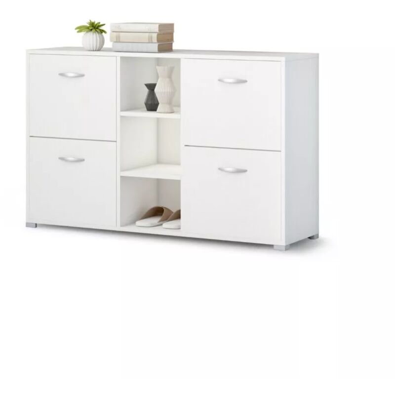 foto del prodotto n.d. scarpiera da ingresso venere con 4 ante colore bianco, 125x35x75 cm