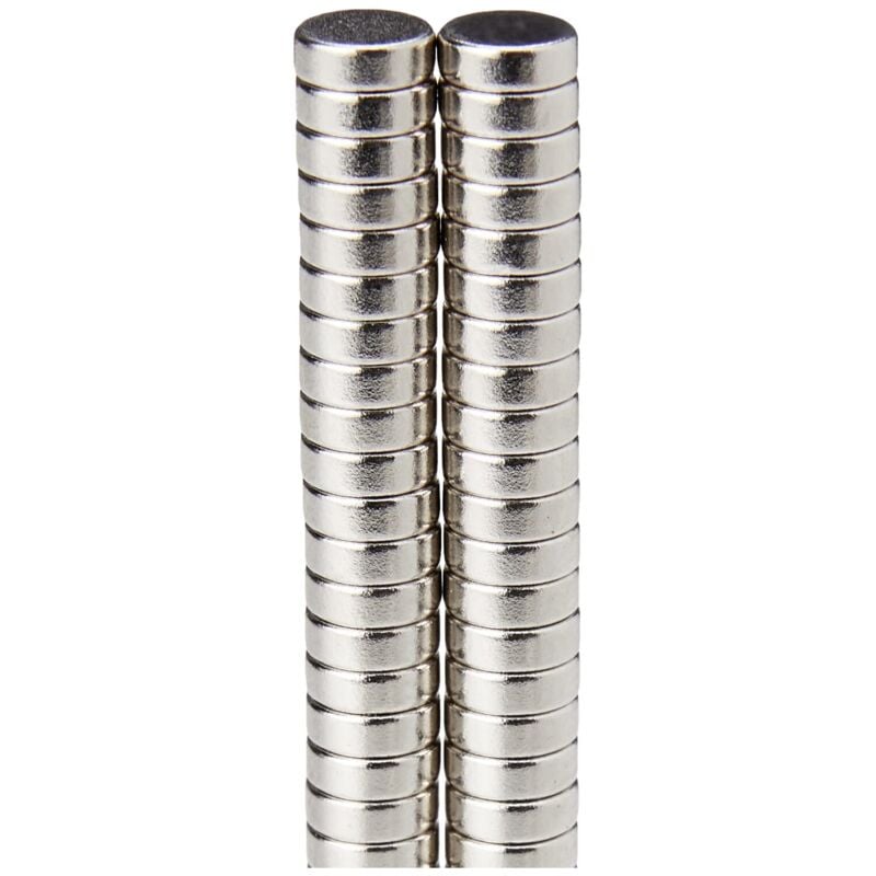 foto del prodotto n35 magnete neodimio per arti, mestieri, produzione di modelli, fai da te, hobby e imballaggi 6mm dia x 2mm di spessore 0,49kg di tiro pacco