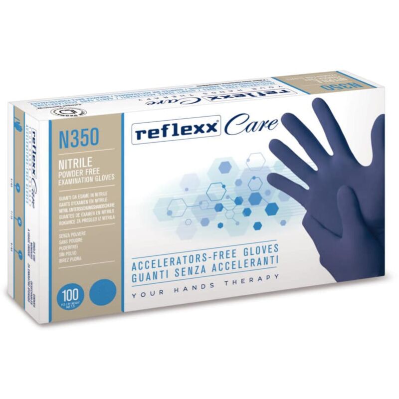 immagine 0 del prodotto n350 guanti nitrile no acceleranti microruvide 3.2gr cat.3 100 pezzi l reflexx