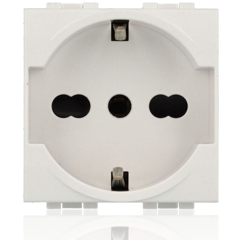 foto del prodotto n4140/16 - presa standard tedesco e bipasso 10/16a 250 v ac - bianco - livinglight - bticino
