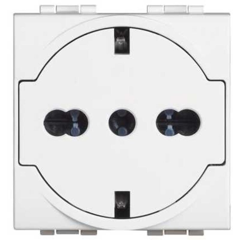 foto del prodotto n4140 16f presa flat standard tedesco e bipasso 10 16a 250 v ac bianco livinglight bticino