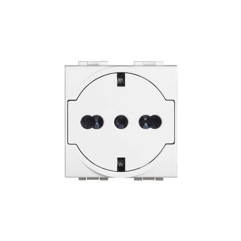foto del prodotto n4140 16f presa flat standard tedesco italiano schuko livino light bianco bticino