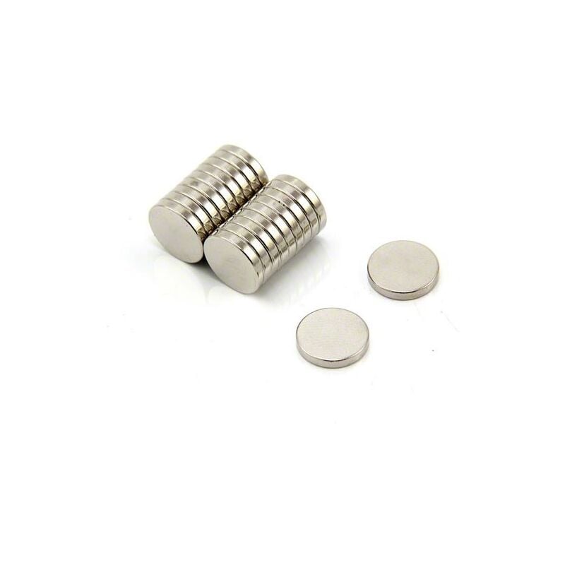 foto del prodotto n42 magnete neodimio per arti, mestieri, produzione di modelli, fai da te, hobby e imballaggi 12mm dia x 2mm di spessore 1,6kg di tiro pacco